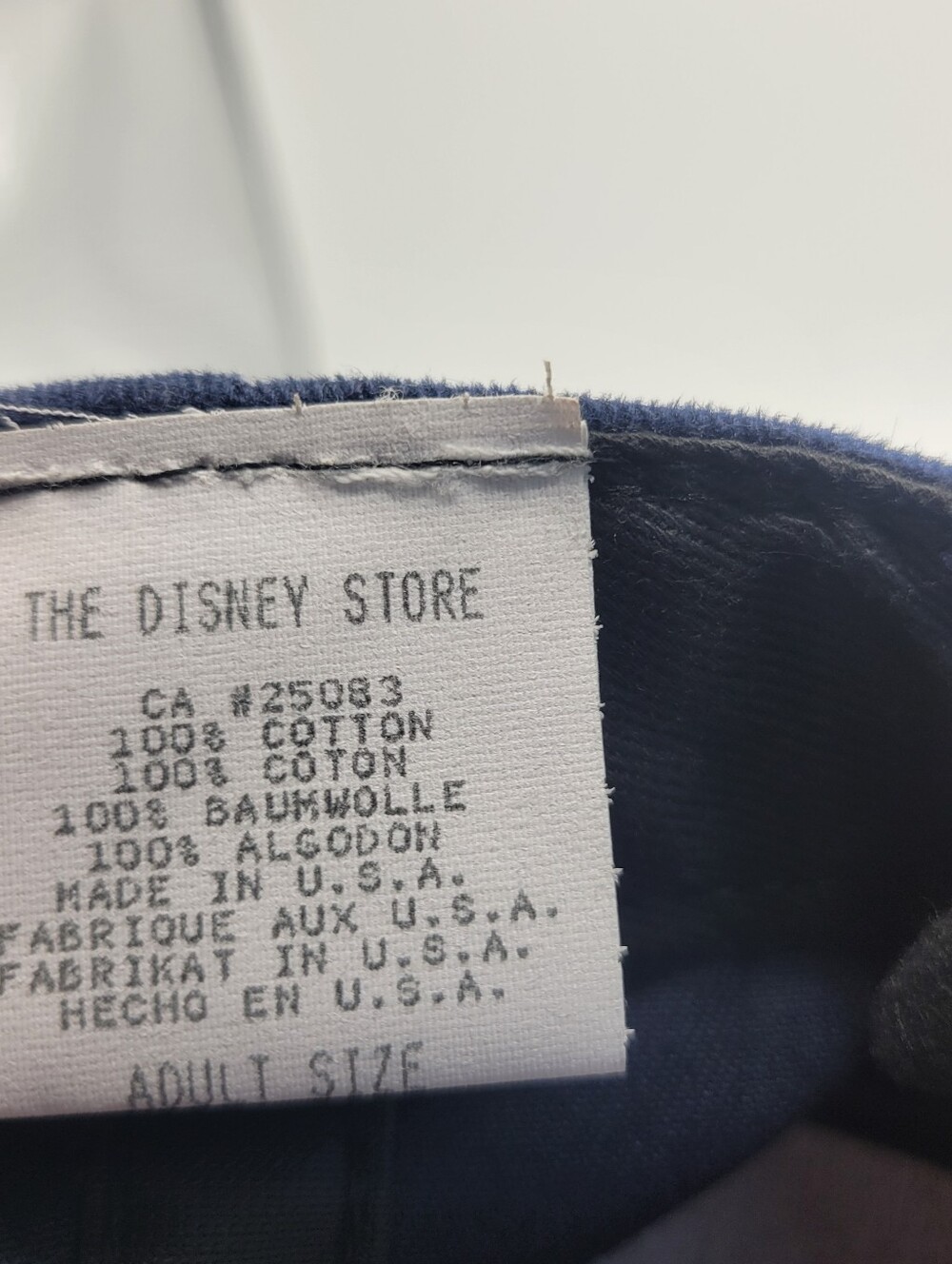 Vintage 90s Disney Store Winnie The Pooh Navy Blue Plaid Hat Cap Size Adu - Picture 5 of 6